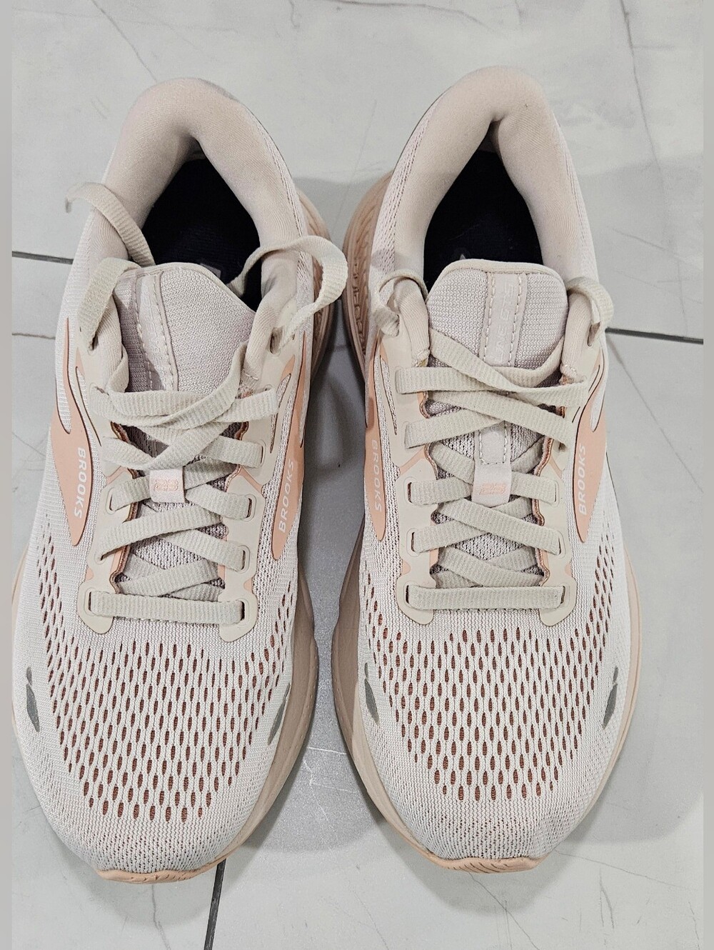 Brooks Women's Running Sneakers in Blush Pink and Cream
